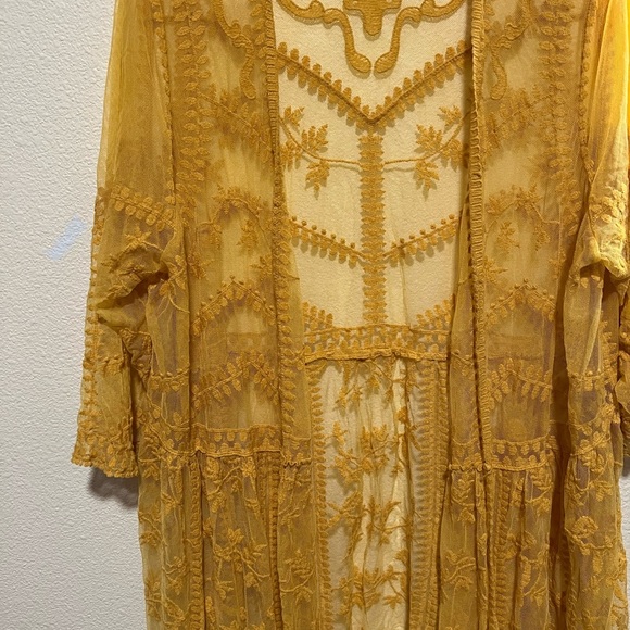 ❌SOLD❌NWOT Lane Bryant Yellow Boho Duster size 18/20 extra large - Picture 2 of 4